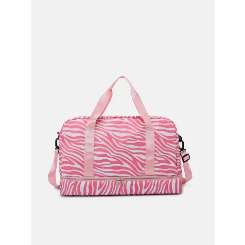 Pink Zebra Duffel Bag