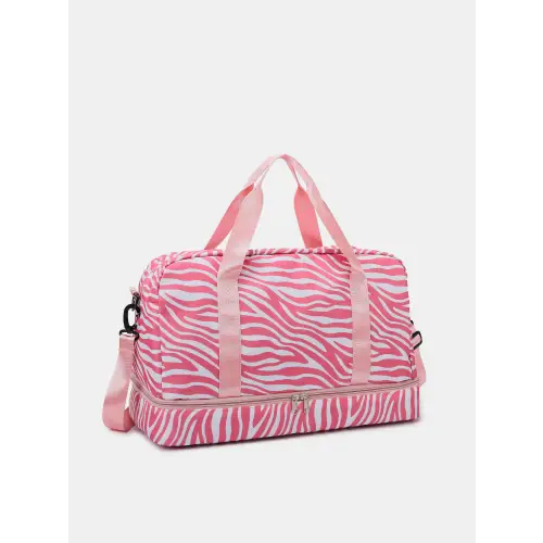 Pink Zebra Duffel Bag