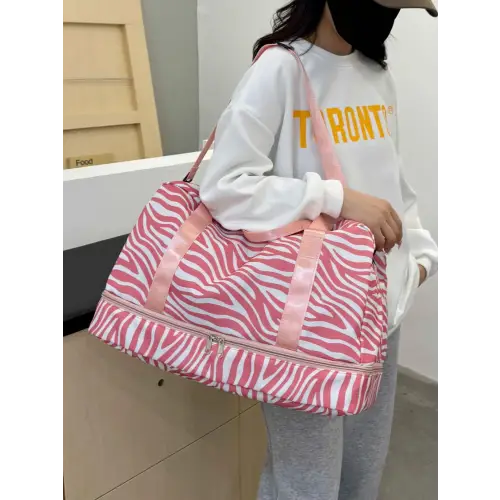 Pink Zebra Duffel Bag