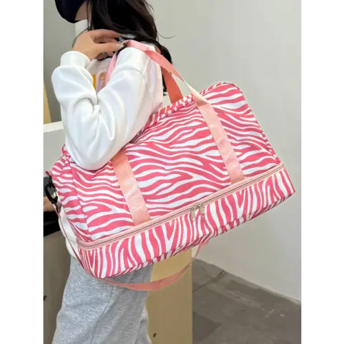 Pink Zebra Duffel Bag