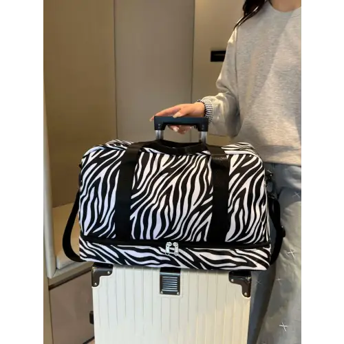 Pink Zebra Duffel Bag