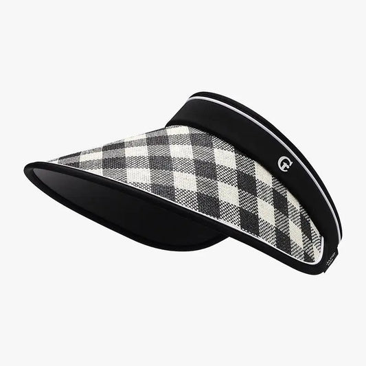 Plaid Natural Grass Adjustable Sun Hat - CM Fashion