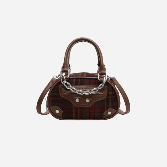 Plaid Print Crossbody Bag - CM Fashion