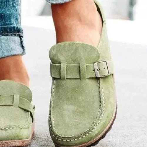 Playful Dear Monkey Round Toe Low Heel Buckle Loafers