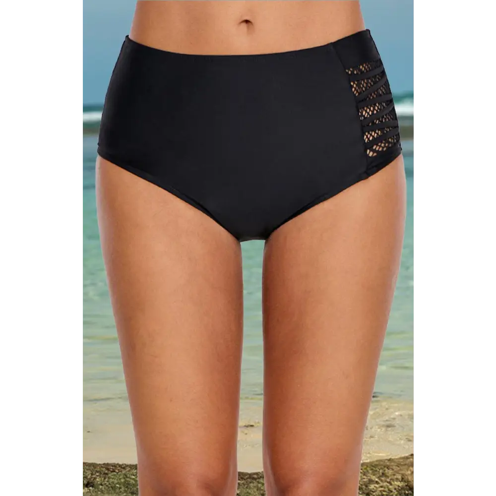 Sultry Low Waist Swim Brief with Lace Accents for Curvy Figures