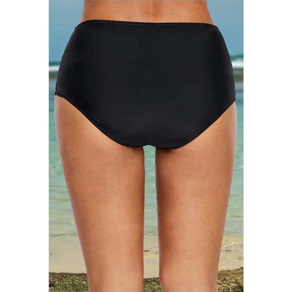 Sultry Low Waist Swim Brief with Lace Accents for Curvy Figures