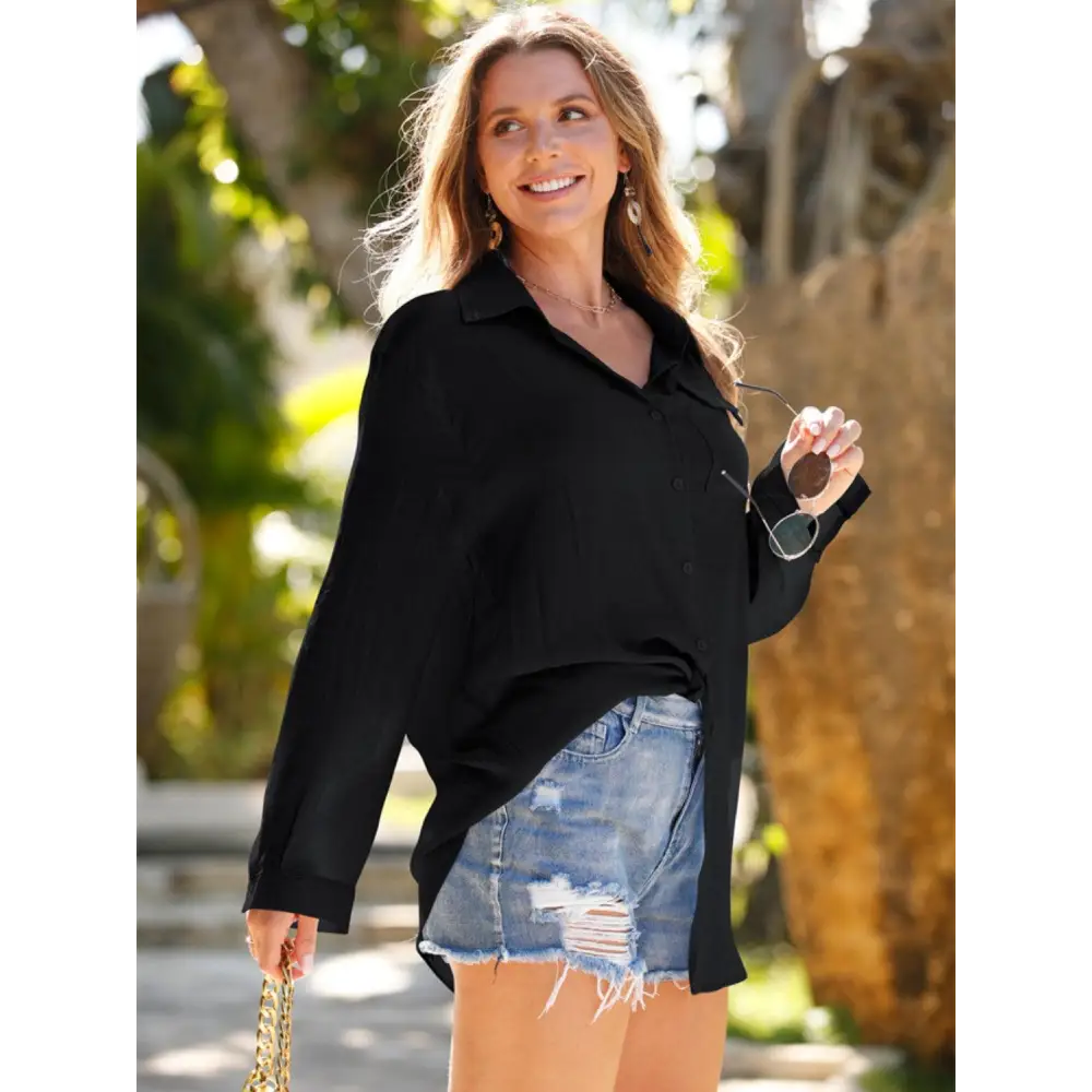 Breezy Pocketed Dropped Shoulder Cover Up for Beach Chic