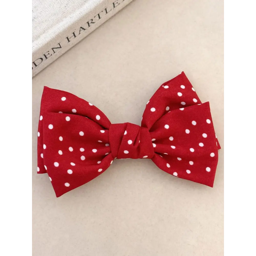 Polka Dot Bow Hair Clip