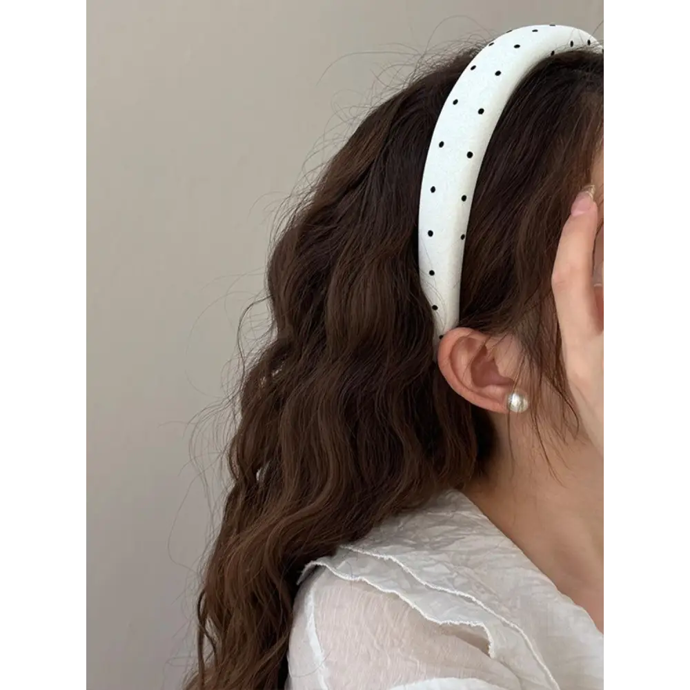 Polka Dot Polyester Wide Headband