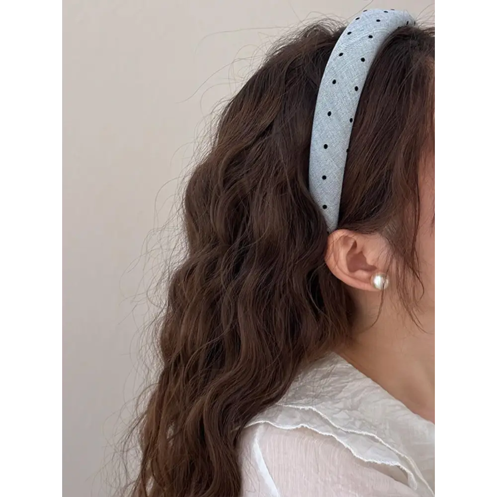 Polka Dot Polyester Wide Headband