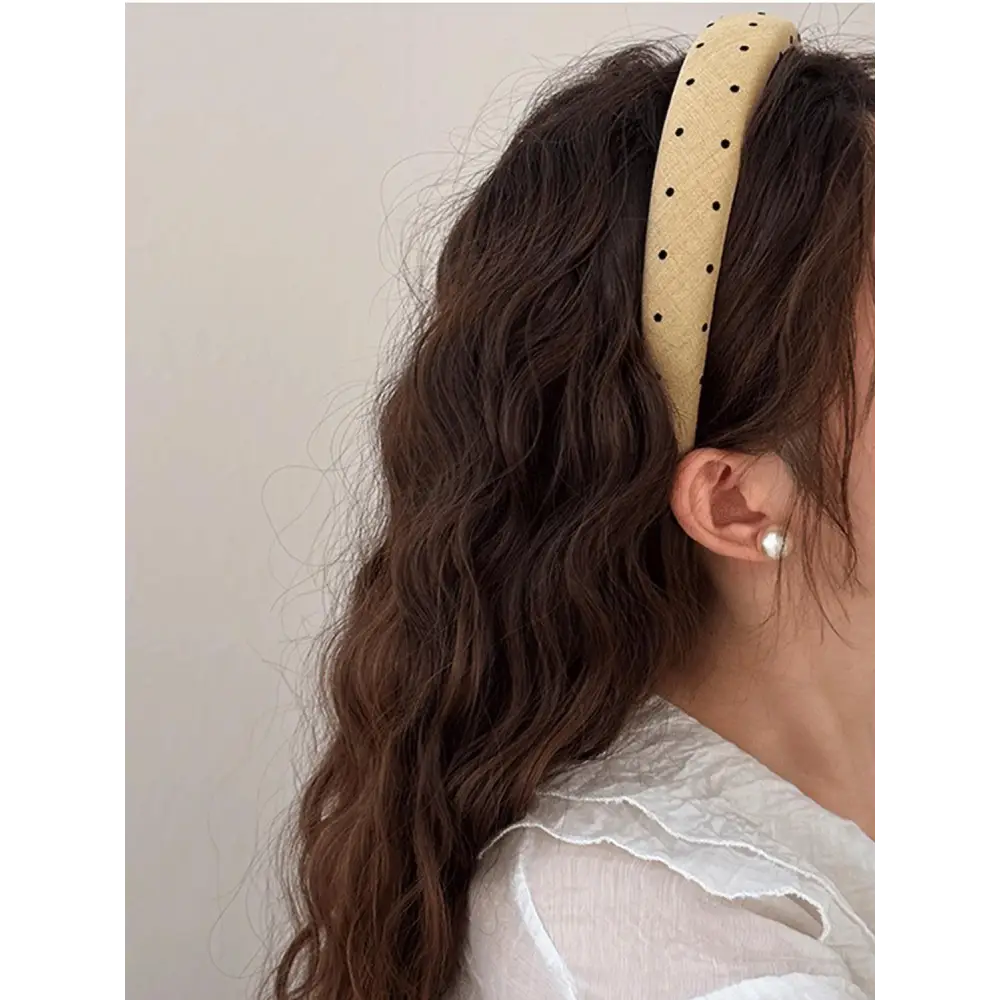 Polka Dot Polyester Wide Headband