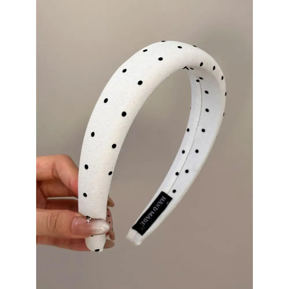 Polka Dot Polyester Wide Headband