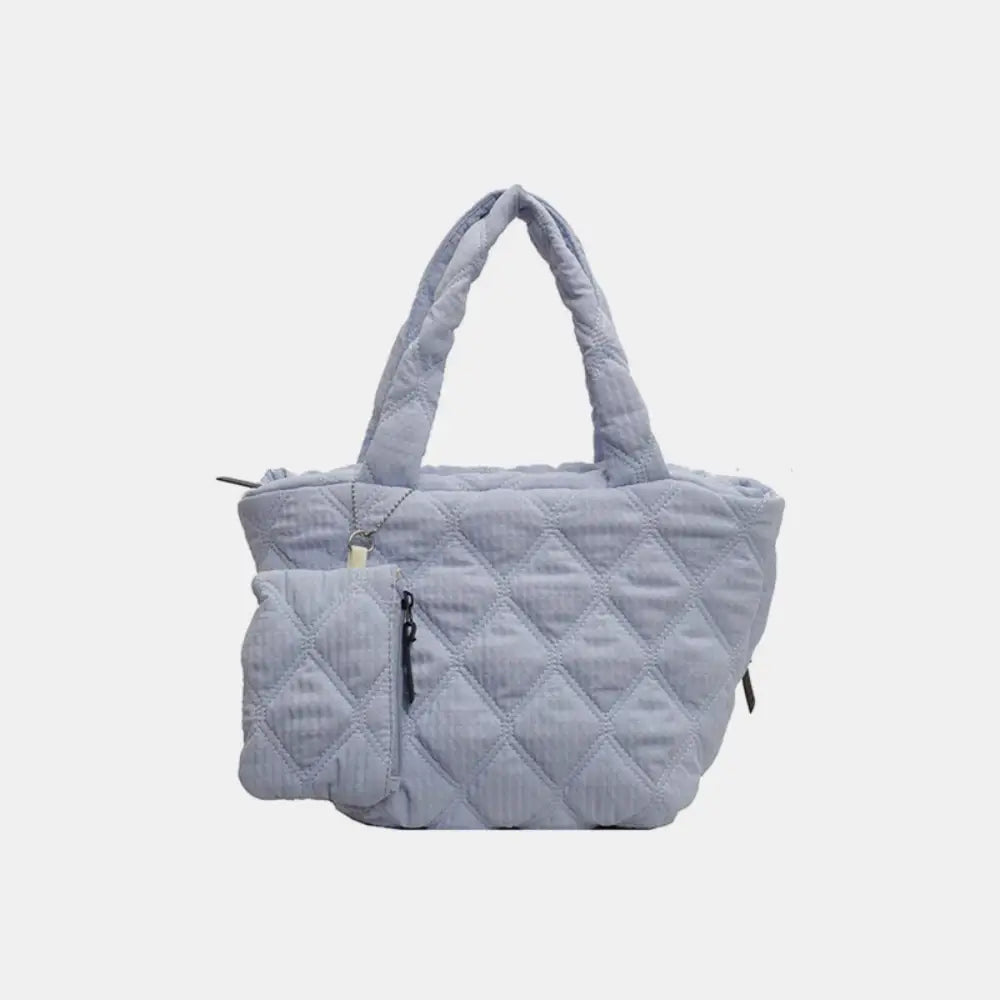 Dreamy Lavender Quilted Medium Tote Bag with Matching Coin Purse