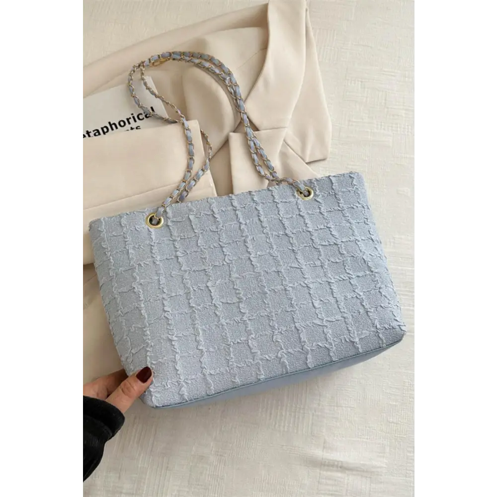 White Polyester Chain Tote