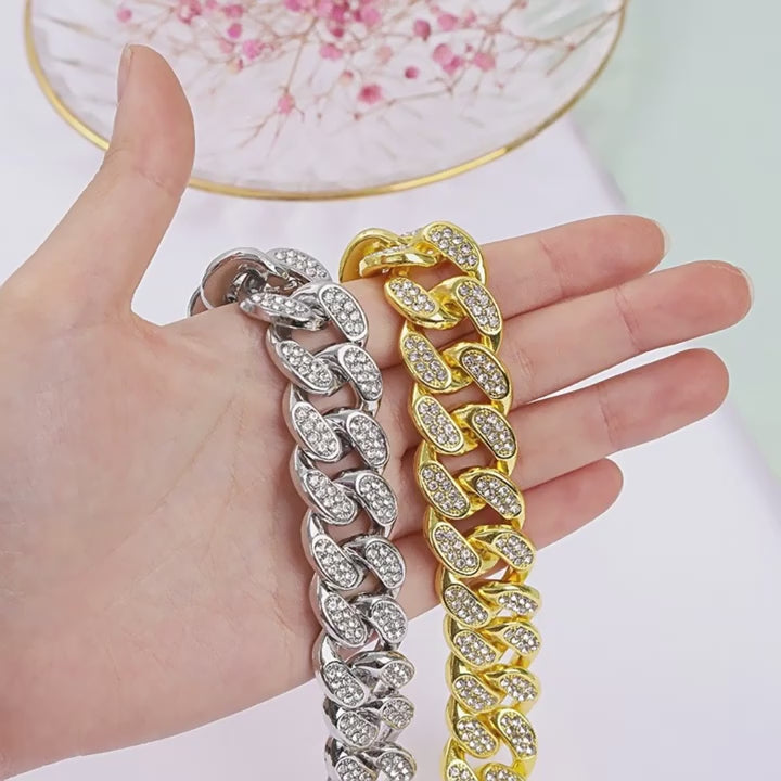 Exquisite Cuban Chain Diamond Jewelry Set for Trending Style 