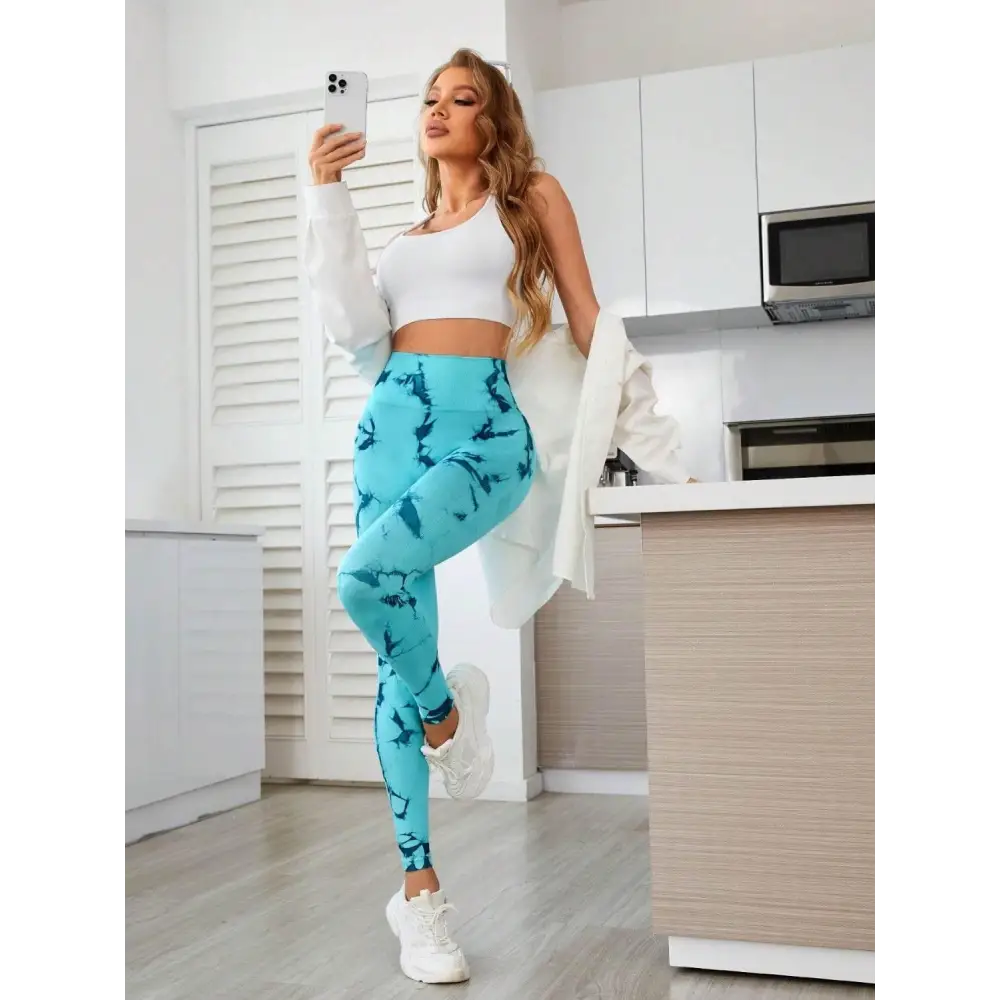 Printed High Waist Active Leggings