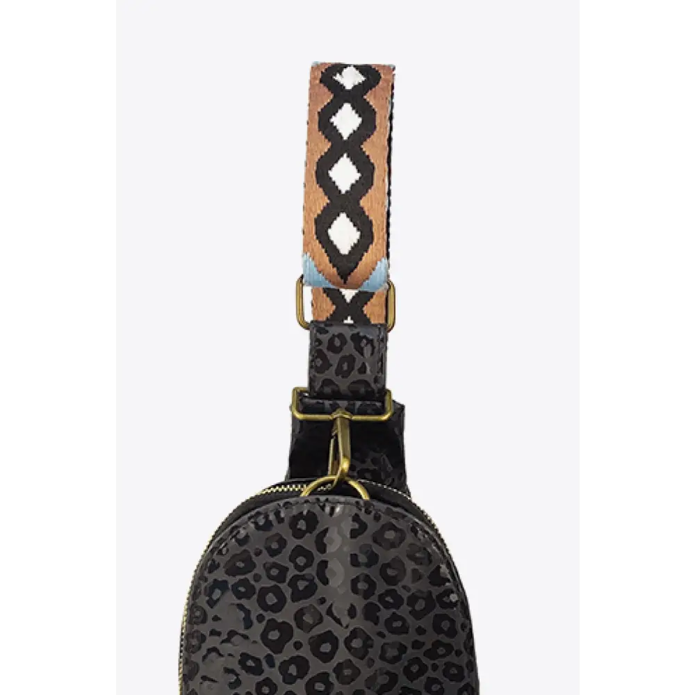 Fierce Leopard Print Leather Sling Bag for Wild Style