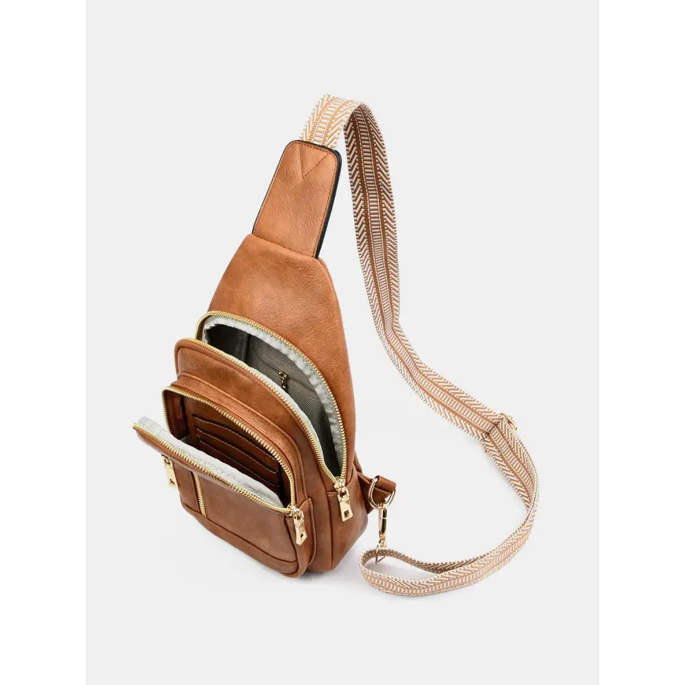 Stylish Yeppi Leather Adjustable Strap Crossbody Bag