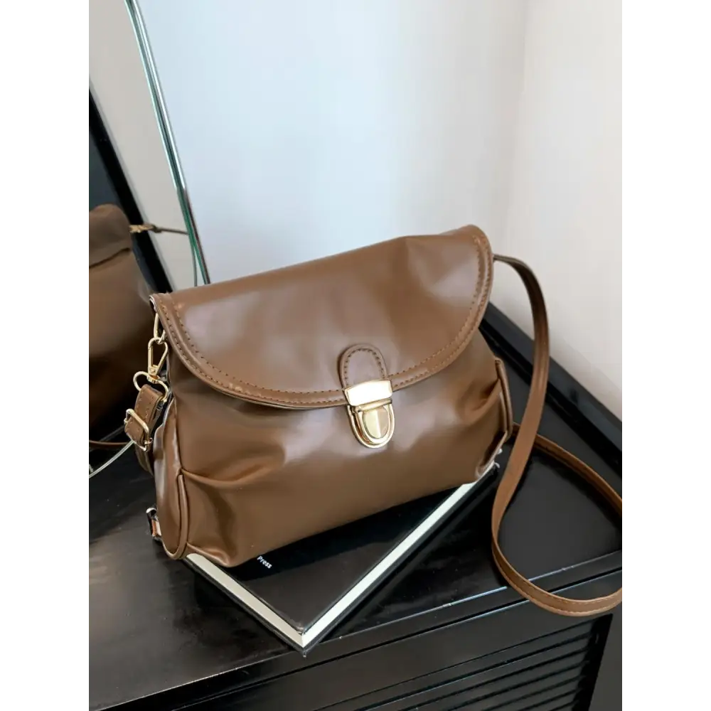 PU Leather Adjustable Strap Crossbody Bag