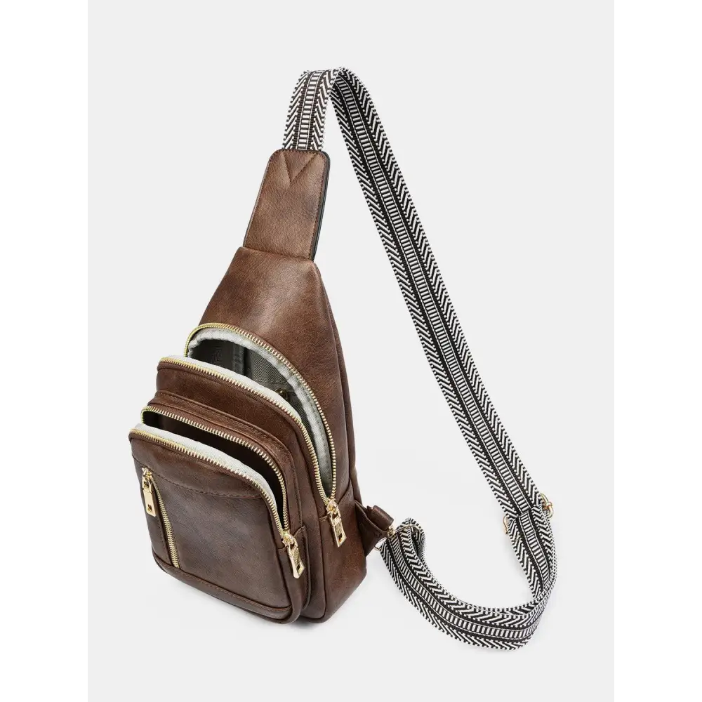 Stylish Yeppi Leather Adjustable Strap Crossbody Bag