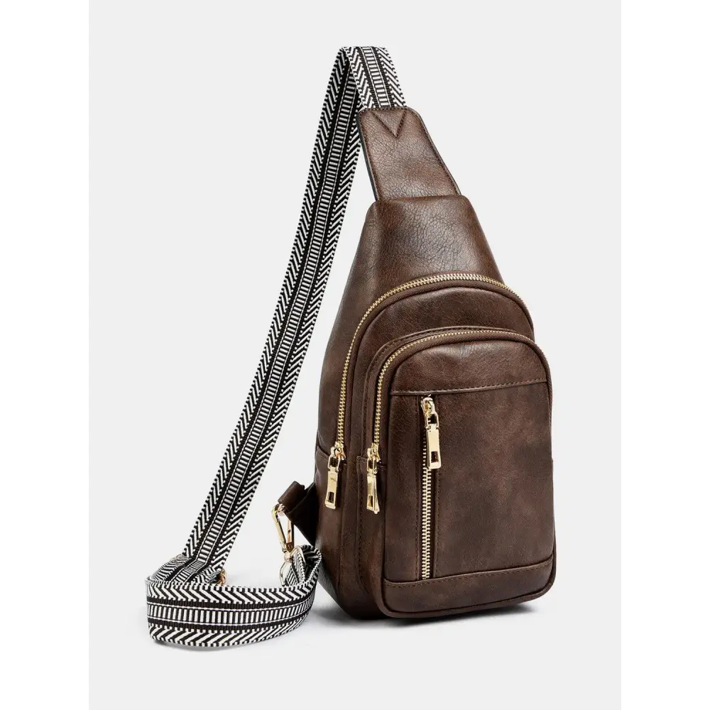 Stylish Yeppi Leather Adjustable Strap Crossbody Bag