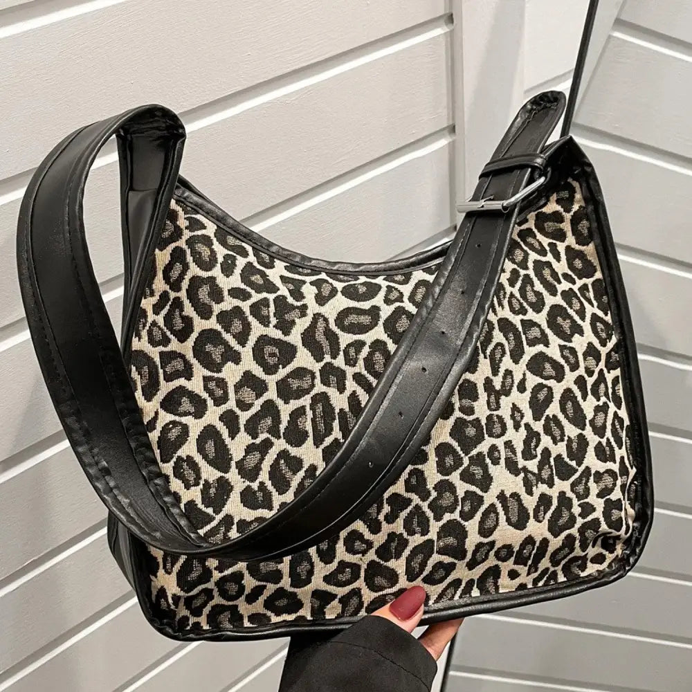 Wild Zebra Leather Adjustable Strap Shoulder Bag