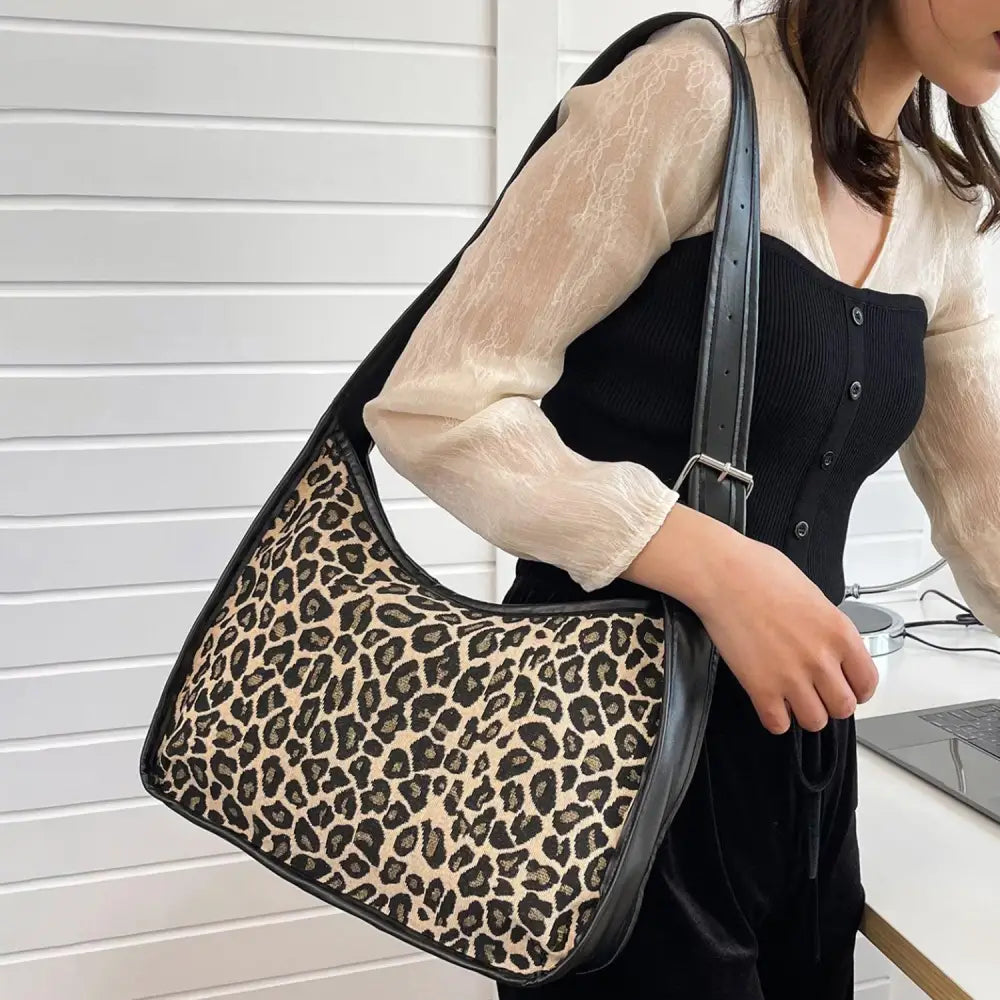 Wild Zebra Leather Adjustable Strap Shoulder Bag