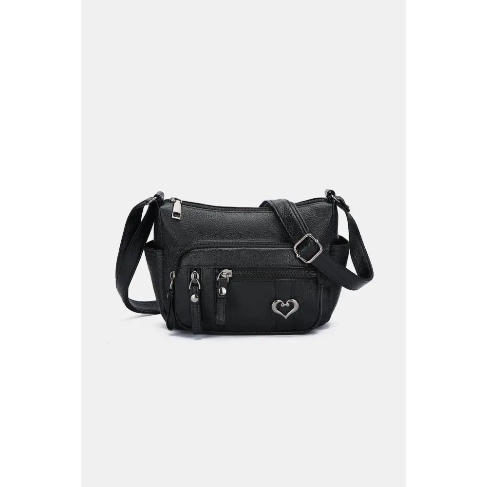 Stylish Black Leather Adjustable Strap Shoulder Bag for Every Occasion