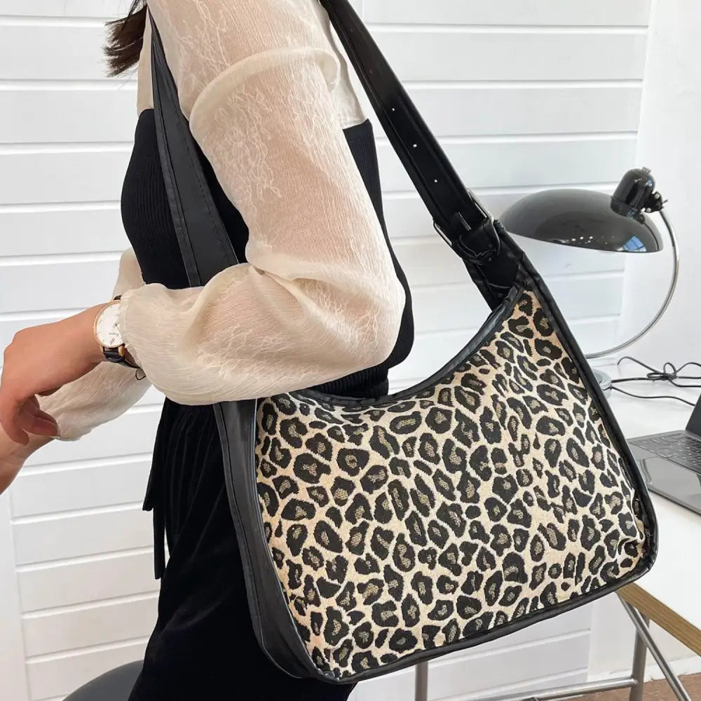 Wild Zebra Leather Adjustable Strap Shoulder Bag