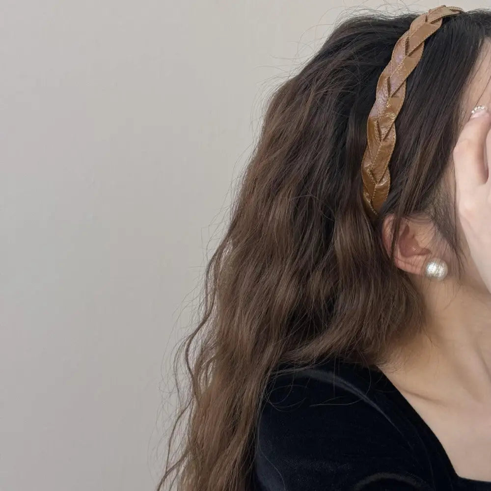 PU Leather Braided Hair Headband