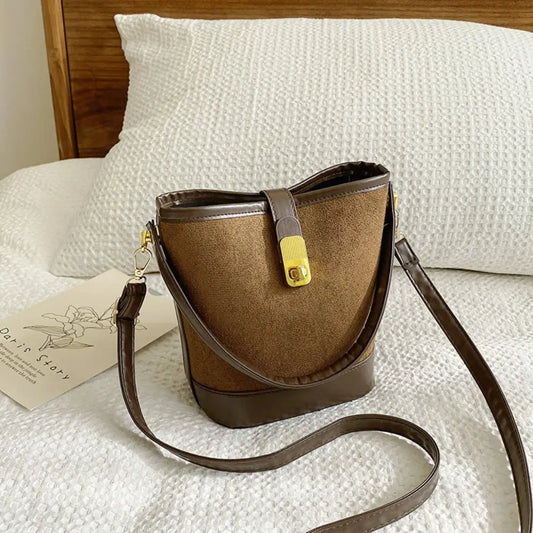 PU Leather Bucket Crossbody Bag - CM Fashion