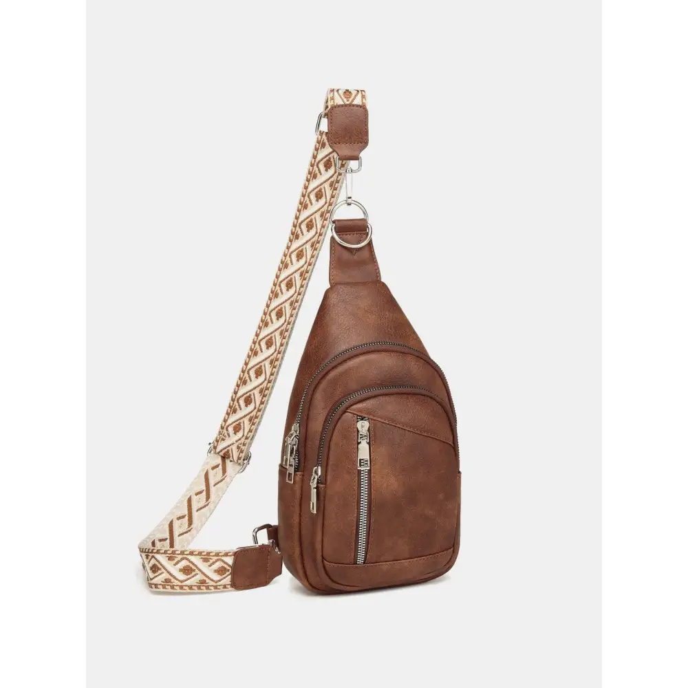 PU Leather Crossbody Bag with Two Detachable Strap