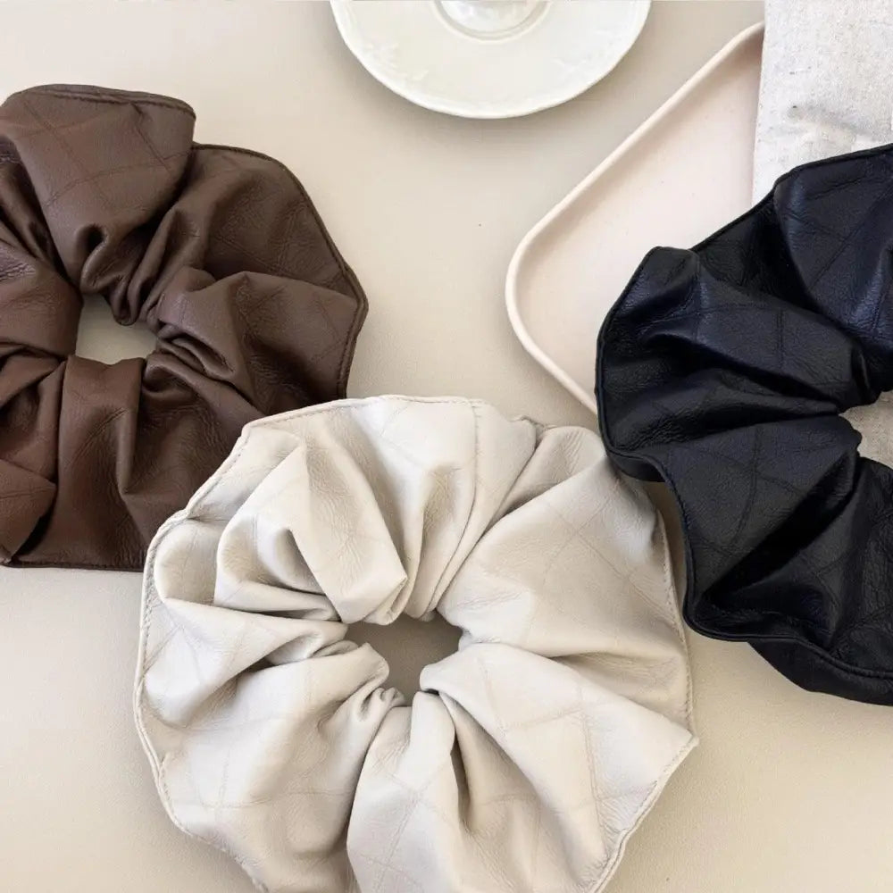 PU Leather Elastic Hair Scrunchy