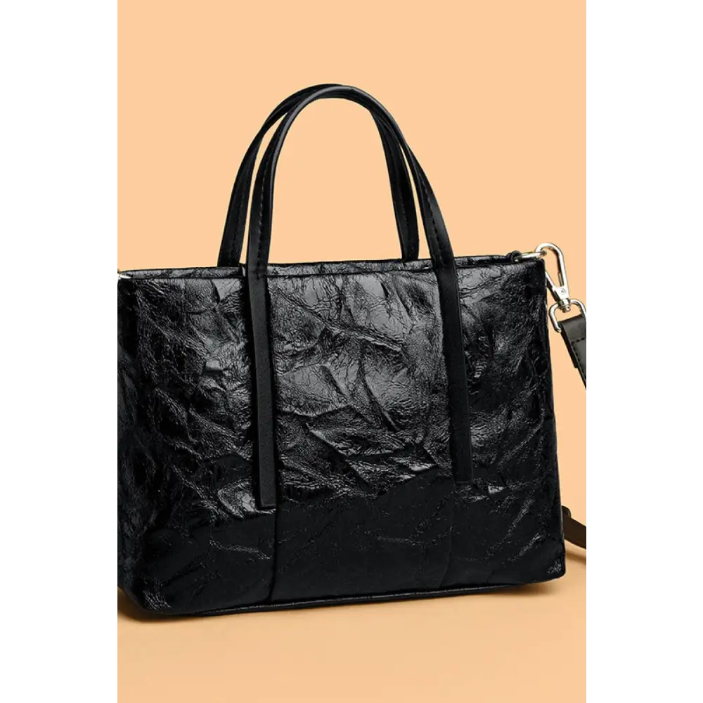 Chic Black Leather Handbag with Original Tags Fast Delivery