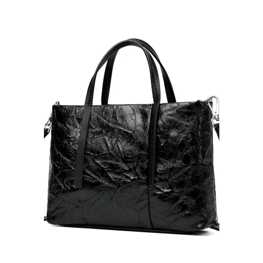 Chic Black Leather Handbag with Original Tags Fast Delivery