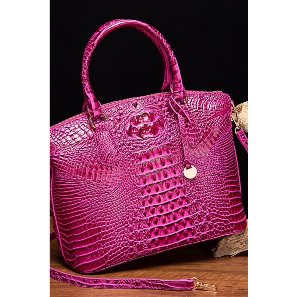 Stylish Crocodile-Pattern Leather Handbag with Fast Delivery