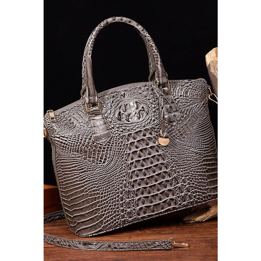 Stylish Crocodile-Pattern Leather Handbag with Fast Delivery