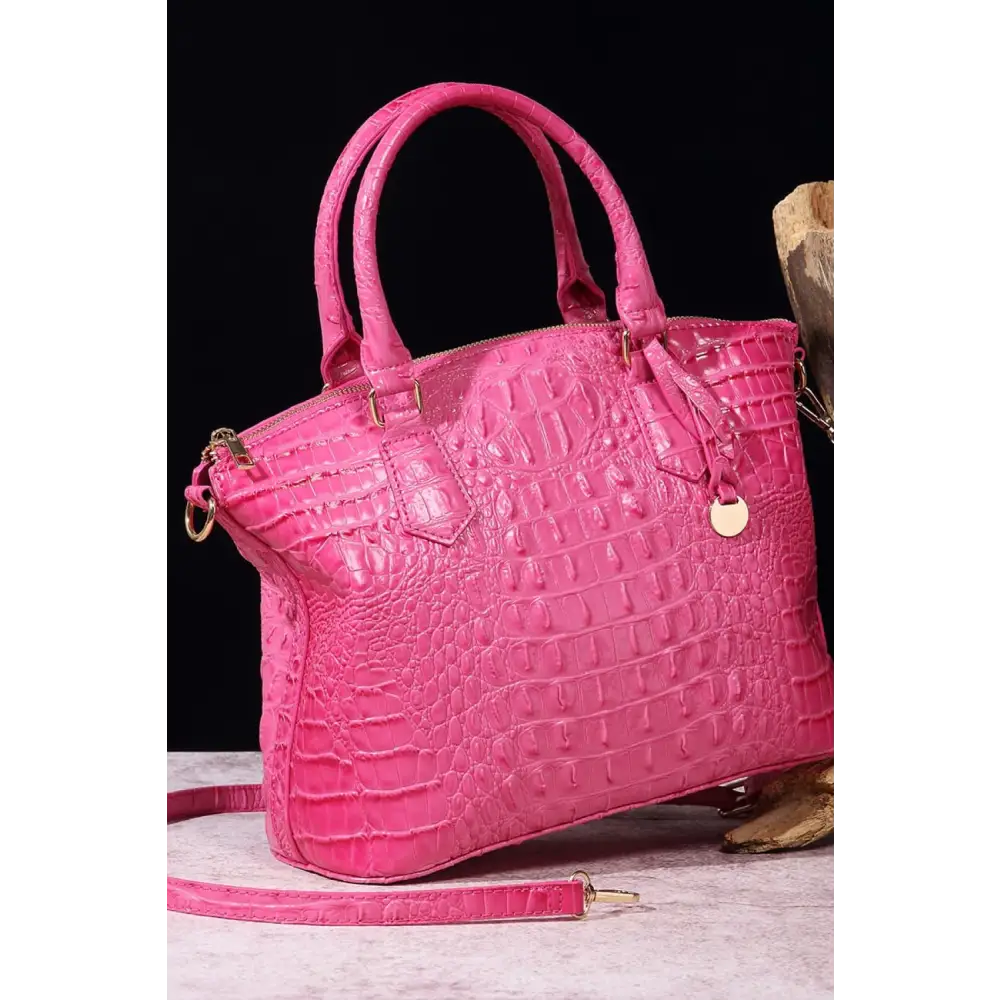 Stylish Crocodile-Pattern Leather Handbag with Fast Delivery