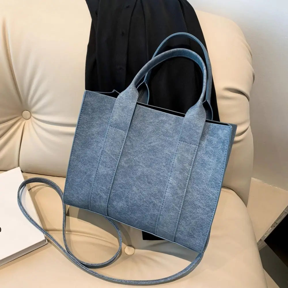 Stylish Blue Leather Handbag With Original Tags Fast Delivery