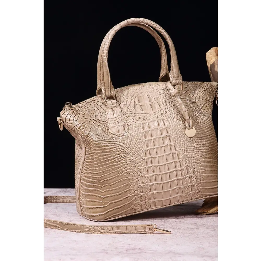 Stylish Crocodile-Pattern Leather Handbag with Fast Delivery