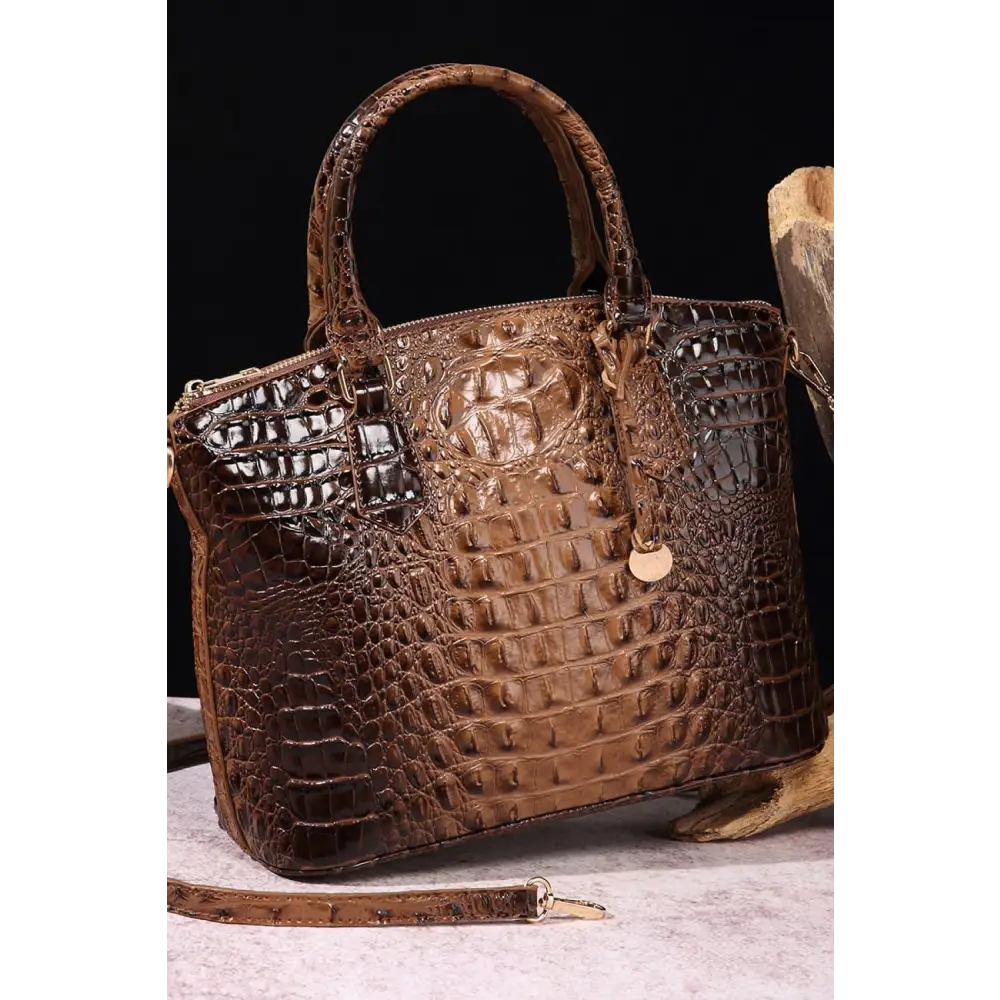 Stylish Crocodile-Pattern Leather Handbag with Fast Delivery