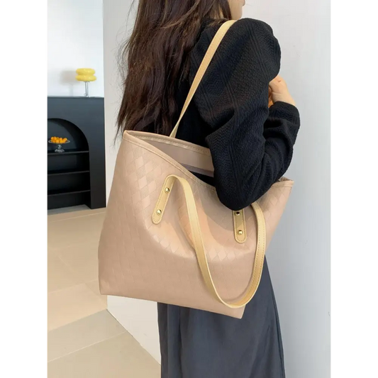 PU Leather Large Tote Bag - CM Fashion