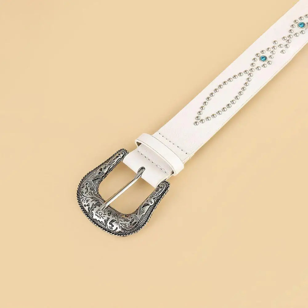 PU Leather Rhinestone Belt