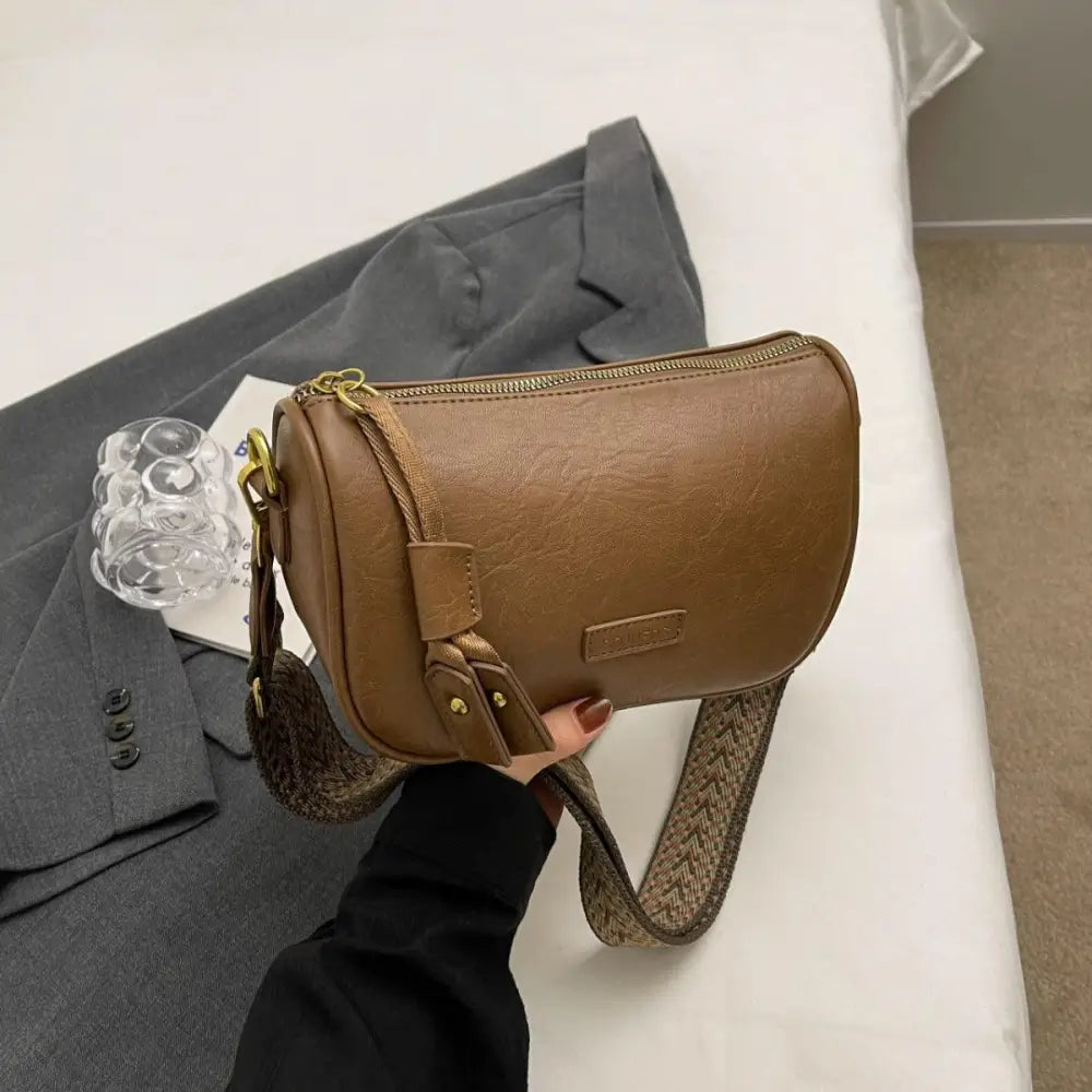 Stylish Brown Leather Shoulder Bag Ready in 3 Business Days