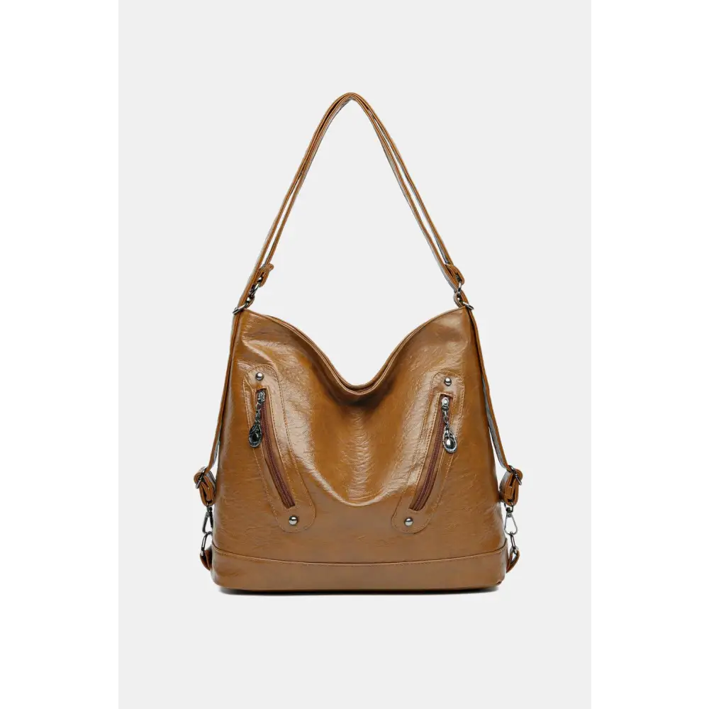 Stylish Brown Leather Shoulder Bag Ready in Business Days