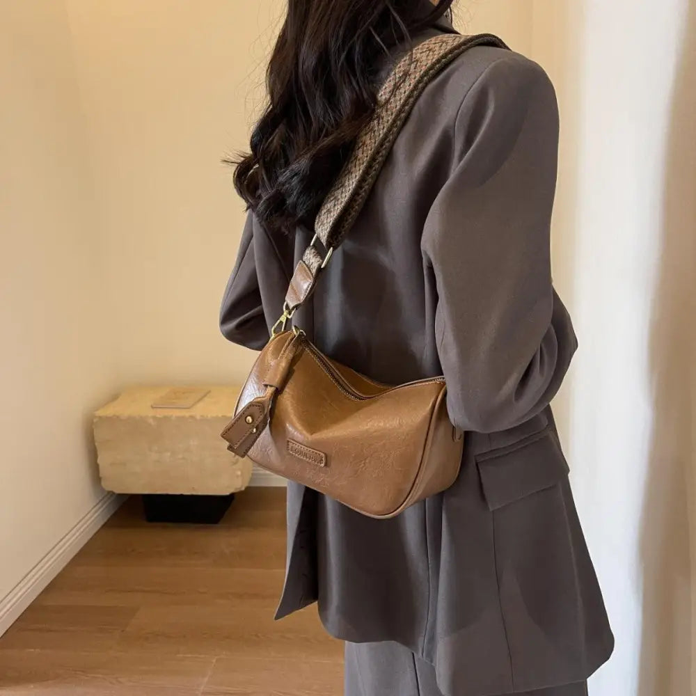 Stylish Brown Leather Shoulder Bag Ready in 3 Business Days