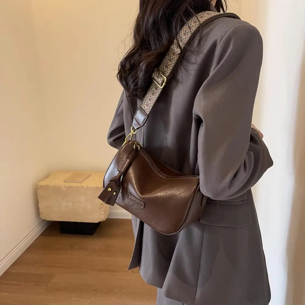 Stylish Brown Leather Shoulder Bag Ready in 3 Business Days