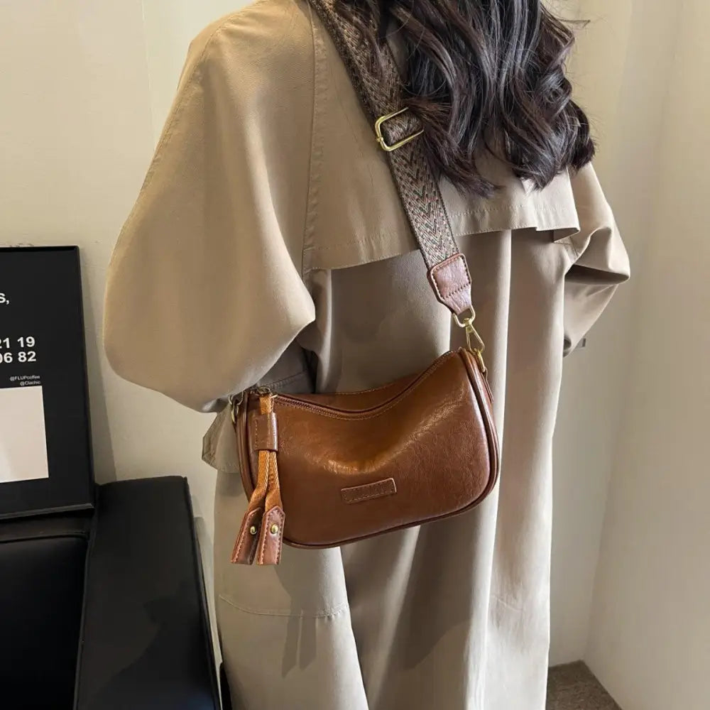 Stylish Brown Leather Shoulder Bag Ready in 3 Business Days