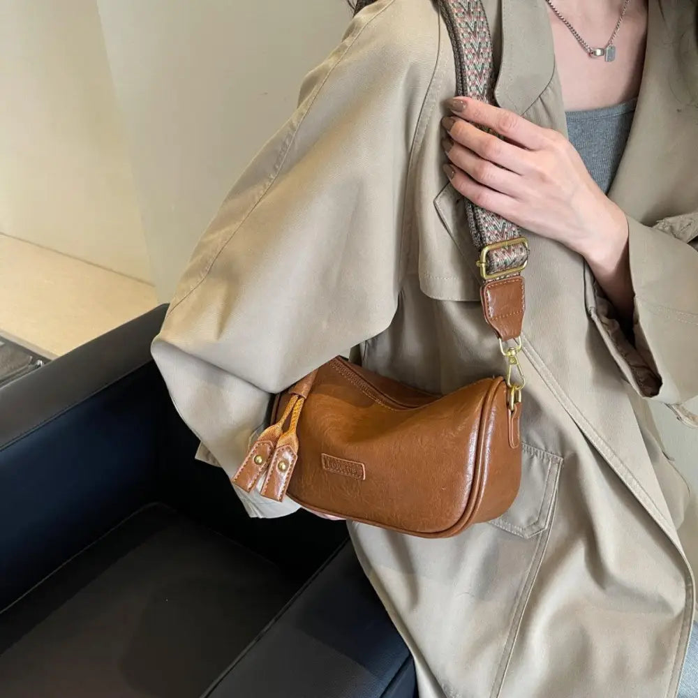 Stylish Brown Leather Shoulder Bag Ready in 3 Business Days