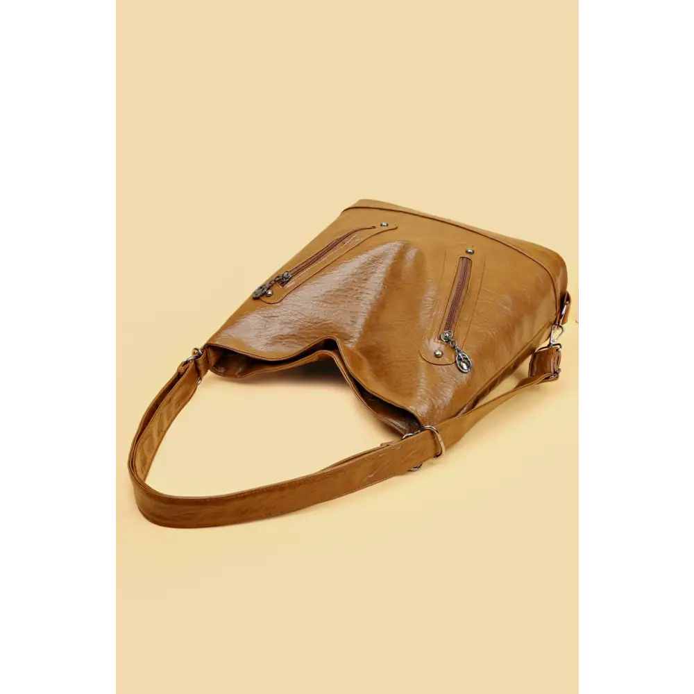 Stylish Brown Leather Shoulder Bag Ready in Business Days